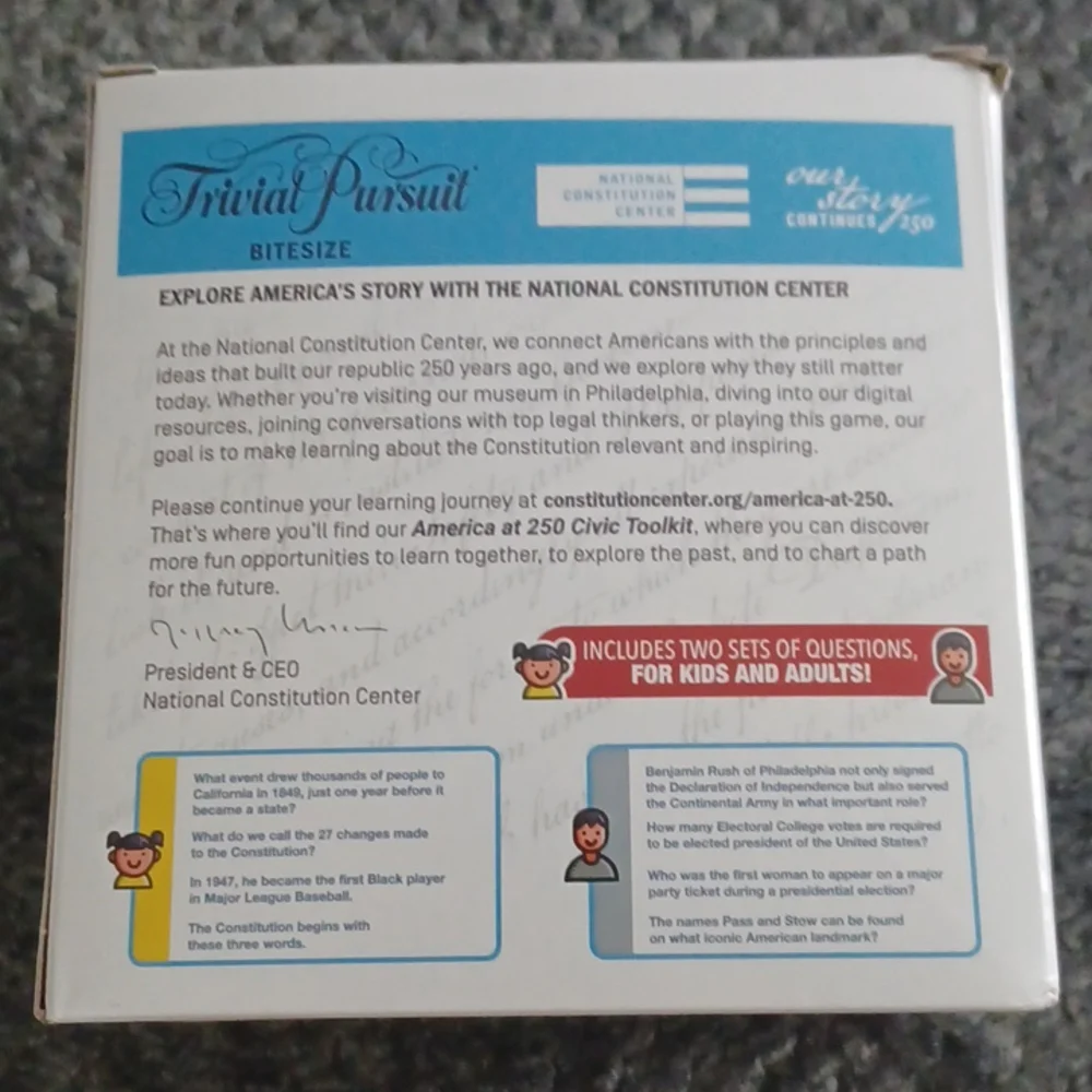 New Trivial Pursuit Bitesize Exploring America's Story